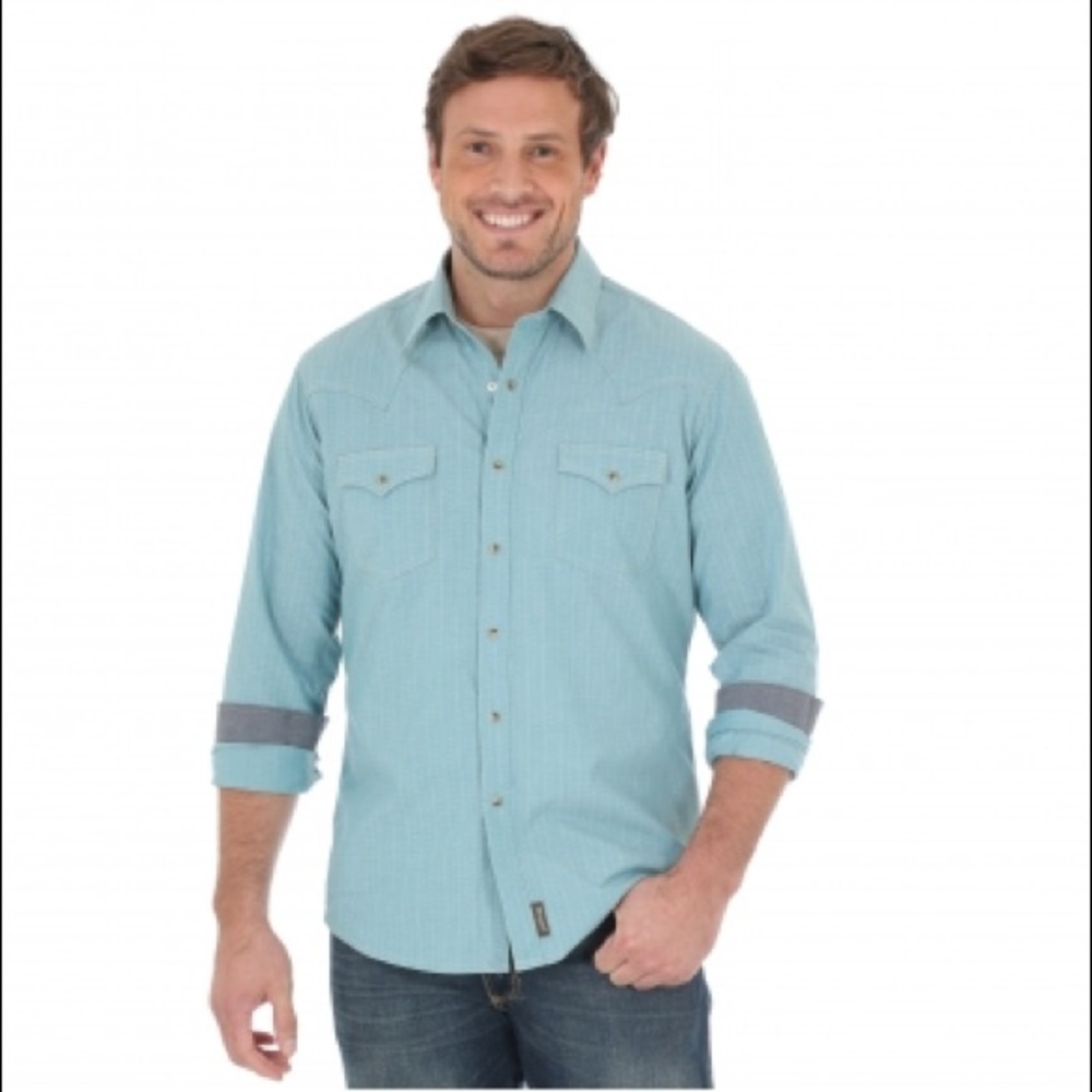 Wrangler Retro® Men's Long Sleeve Shirt - Medium - Pearl Snap